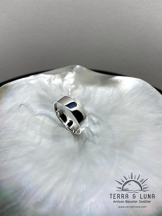 Anneau en Argent 925 forgé à la main et poli 5 mm