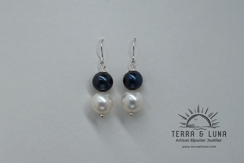 Boucles d'oreilles Naia Perles de culture naturelles et argent 925