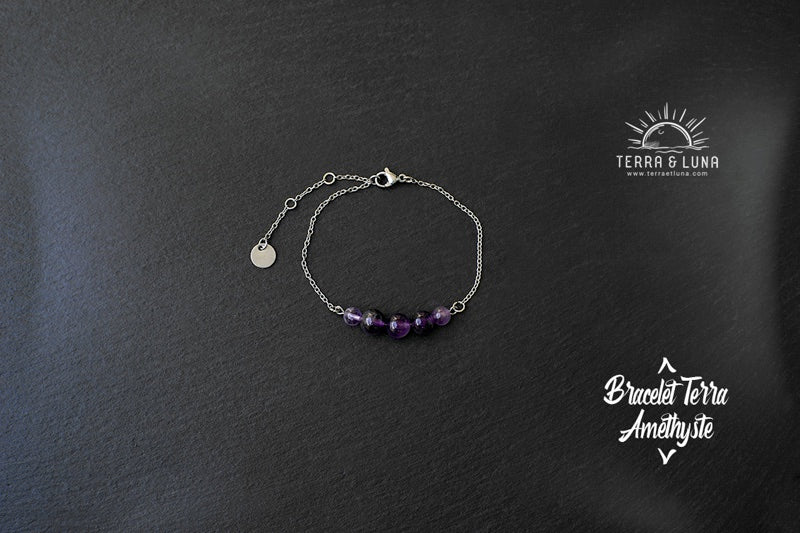 Bracelet Terra en perles naturelles montées sur chaîne acier